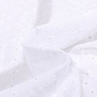Tissu Broderie anglaise Losanges fleuris Blanc