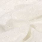 Tissu Broderie anglaise Cercle Elisa fleuris Blanc
