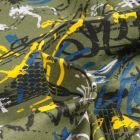 Tissu Jersey Coton Graff peinture sur fond Vert kaki