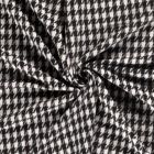 Tissu Jacquard toucher laine Pied de poule sur fond Noir - Par 10 cm