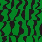 Tissu Crêpe de Viscose motifs abstraits noir sur fond Vert