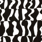 Tissu Crêpe de Viscose motifs abstraits blanc sur fond Noir