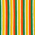 Tissu Viscose gaufré Rayé orange et vert sur fond Blanc