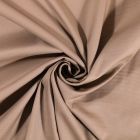 Tissu Coton Satiné Extensible Uni Beige foncé - Par 10 cm