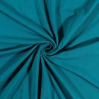 Tissu Jersey Coton uni Bleu pétrole - Par 10 cm