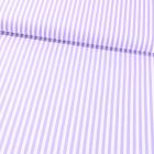 Tissu Coton Imprimé Rayures 5 mm Lilas sur fond Blanc - Par 10 cm