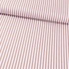 Tissu Coton Imprimé Rayures 5 mm Taupe sur fond Blanc - Par 10 cm