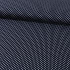 Tissu Coton Imprimé Pois 2 mm Blancs sur fond Bleu Marine - Par 10 cm