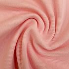 Tissu Bord côte uni Rose bébé - Par 10 cm