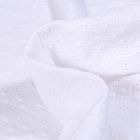 Tissu Double gaze brodée Adèle sur fond Blanc