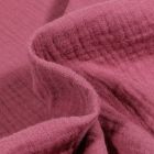 Tissu Double gaze de coton uni Bois de rose