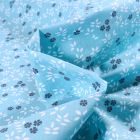 Tissu Coton imprimé Arty Naho sur fond Bleu lagon