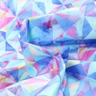 Tissu Coton imprimé digital Kaléido sur fond Bleu