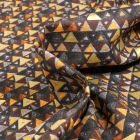 Tissu Gustav Klimt Triangles sur fond Noir