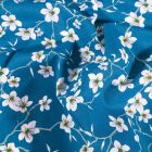Tissu Coton imprimé Arty Fleur d'amandier sur fond Bleu - Par 10 cm
