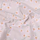 Tissu Coton imprimé Arty Fleur d'amandier sur fond Gris - Par 10 cm