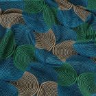 Tissu Toile jacquard Bakary sur fond Bleu - Par 10 cm