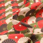 Tissu Coton imprimé Arty Hiro sur fond Rouge