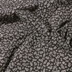 Tissu Coton imprimé Arty Liz blanc sur fond Noir - Par 10 cm