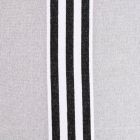 Tissu Coton Tissé Rayures noires et blanches sur fond Gris clair - Par 10 cm