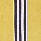 Tissu Coton Tissé Rayures noires et blanches sur fond Ocre - Par 10 cm