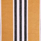 Tissu Coton Tissé Rayures noires et blanches sur fond Moutarde - Par 10 cm