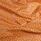 Tissu Coton enduit Myosotis sur fond Orange - Par 10 cm