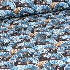 Tissu Coton imprimé Arty Ogi sur fond Bleu