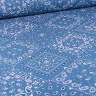 Tissu Coton imprimé Arty Paisley sur fond Bleu