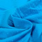 Tissu Plumetis Coton uni Bleu cyan - Par 10 cm
