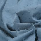 Tissu Plumetis Coton uni Bleu gris - Par 10 cm