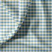 Tissu Coton enduit léger Vichy Turquoise et vert sur fond Blanc - Par 10 cm