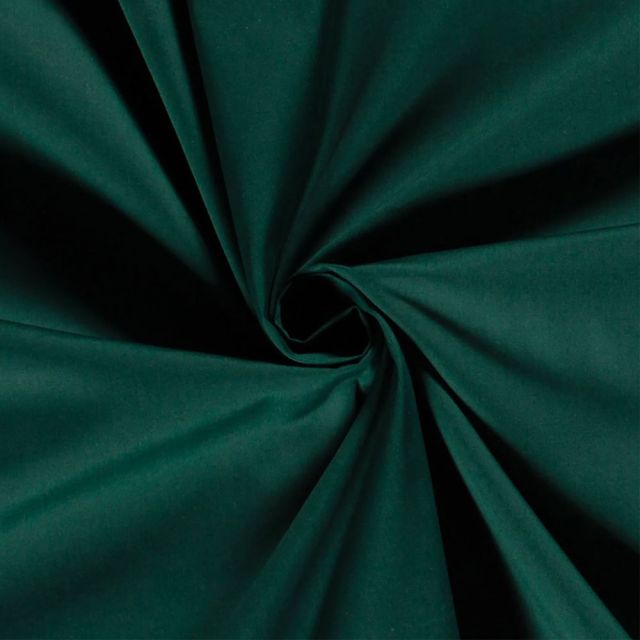 Tissu Popeline de coton unie Bio Vert épicéa