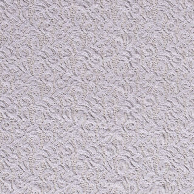 Tissu Dentelle Olga arabesque Blanc - Par 10 cm