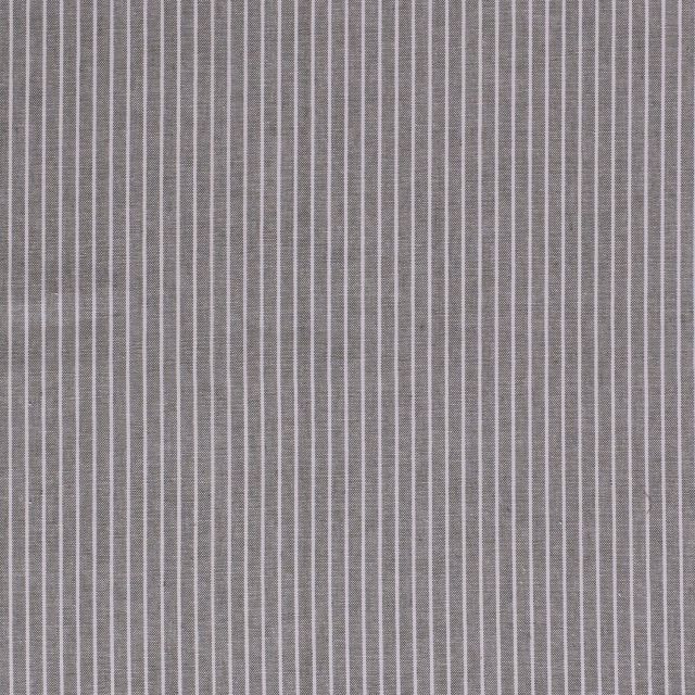 Tissu Viscose lin Rayures blanches sur fond Gris - Par 10 cm