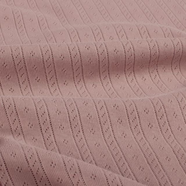 Tissu Jersey Coton ajouré Camille uni Mauve clair