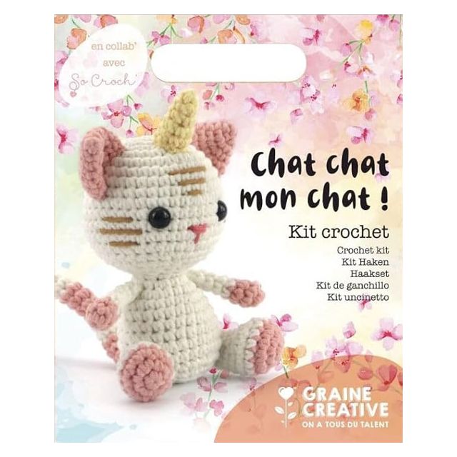Kit Crochet Amigurumi Chat Chat mon chat Licorne