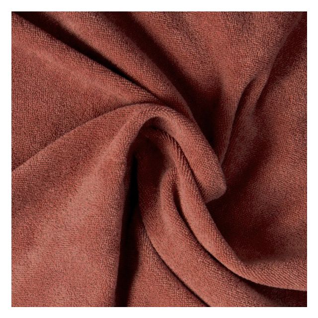 Tissu Jersey Velours Eponge Lua uni Paprika