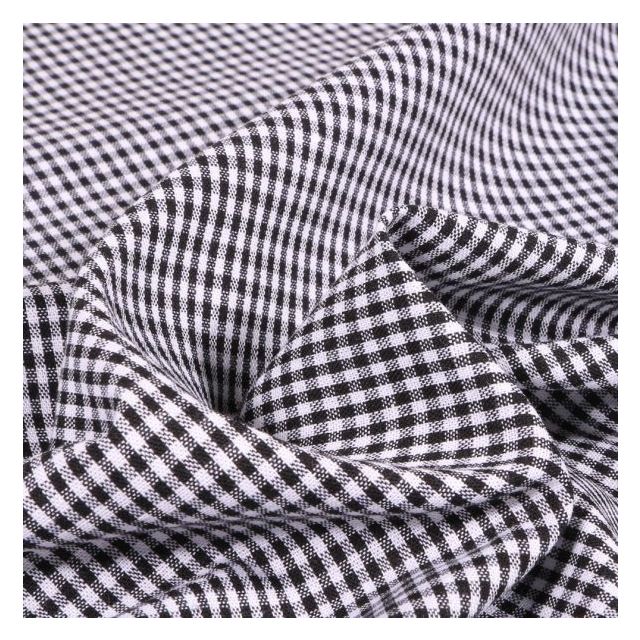 Tissu Vichy Mini carreaux 3 mm Noir - Coupon de 3 mètres