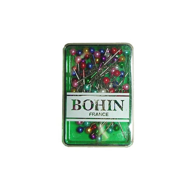 Épingles Bohin Tête Nacrée Couleurs Assorties x70 