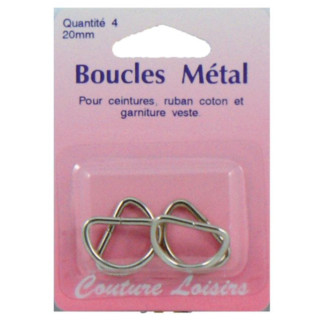 Boucles métal forme demi cercle de 20 mm x4