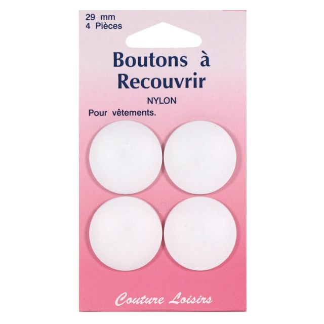 Boutons nylon 29 mm à recouvrir x4