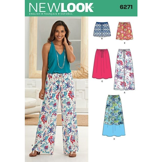 Patron New Look 6271 Jupe, Short et Pantalon