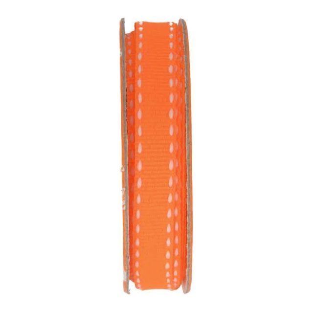 Ruban surpiqué Orange - bobinette 2m