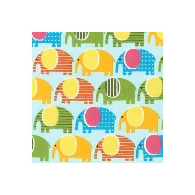 Tissu Robert Kaufman Urban Zoologie Elephants Spring x10cm