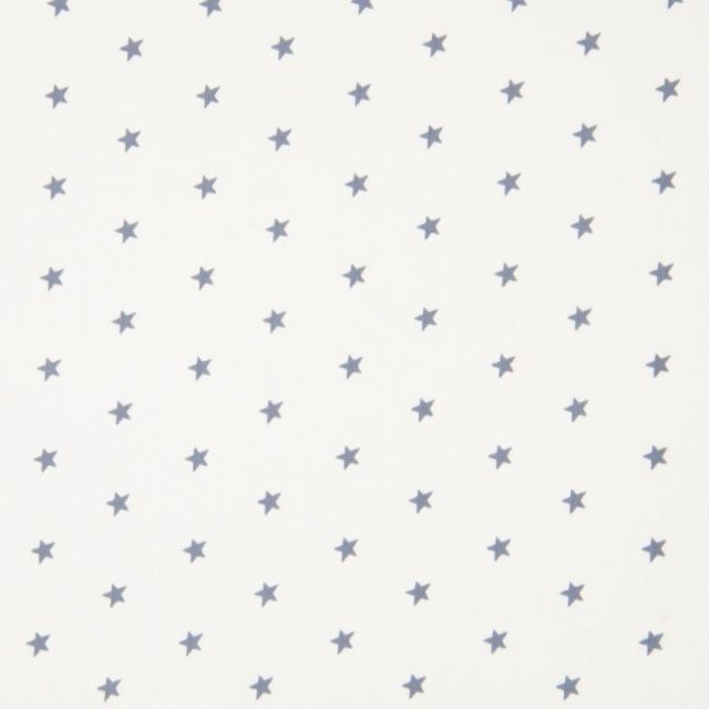 Tissu Popeline Coton Blanc Etoiles grises x10cm