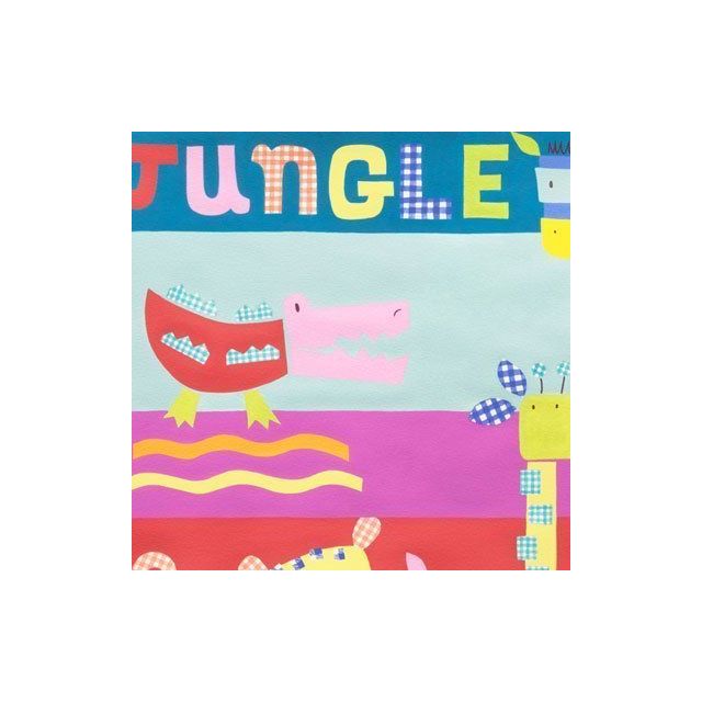 Tissu Alexander Henry Monkey's Bizness Gingham Jungle Brite x10cm