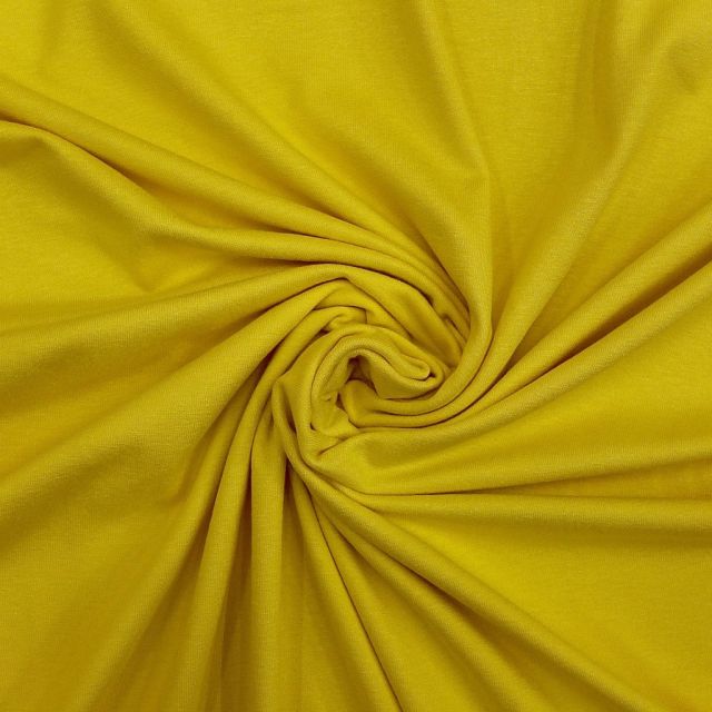 Tissu Jersey Viscose uni Jaune x10cm