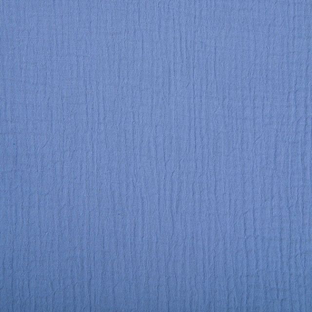Tissu Double gaze de coton uni Bleu gris - Par 10 cm