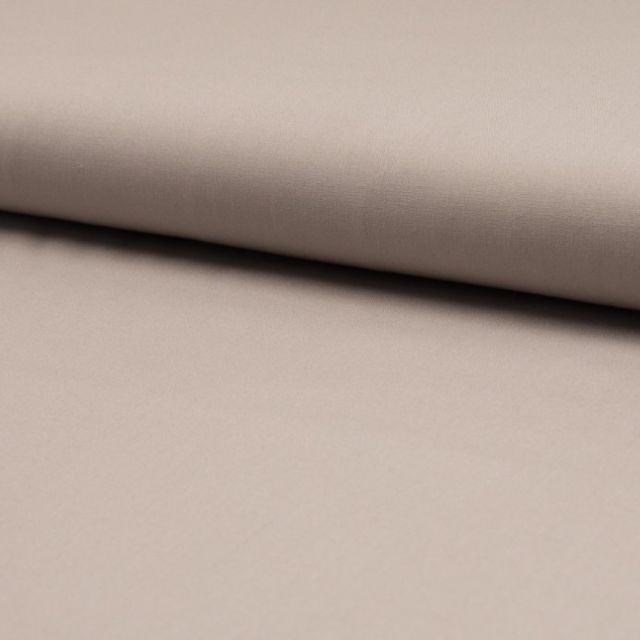 Tissu Popeline de coton unie Beige sable clair - Par 10 cm